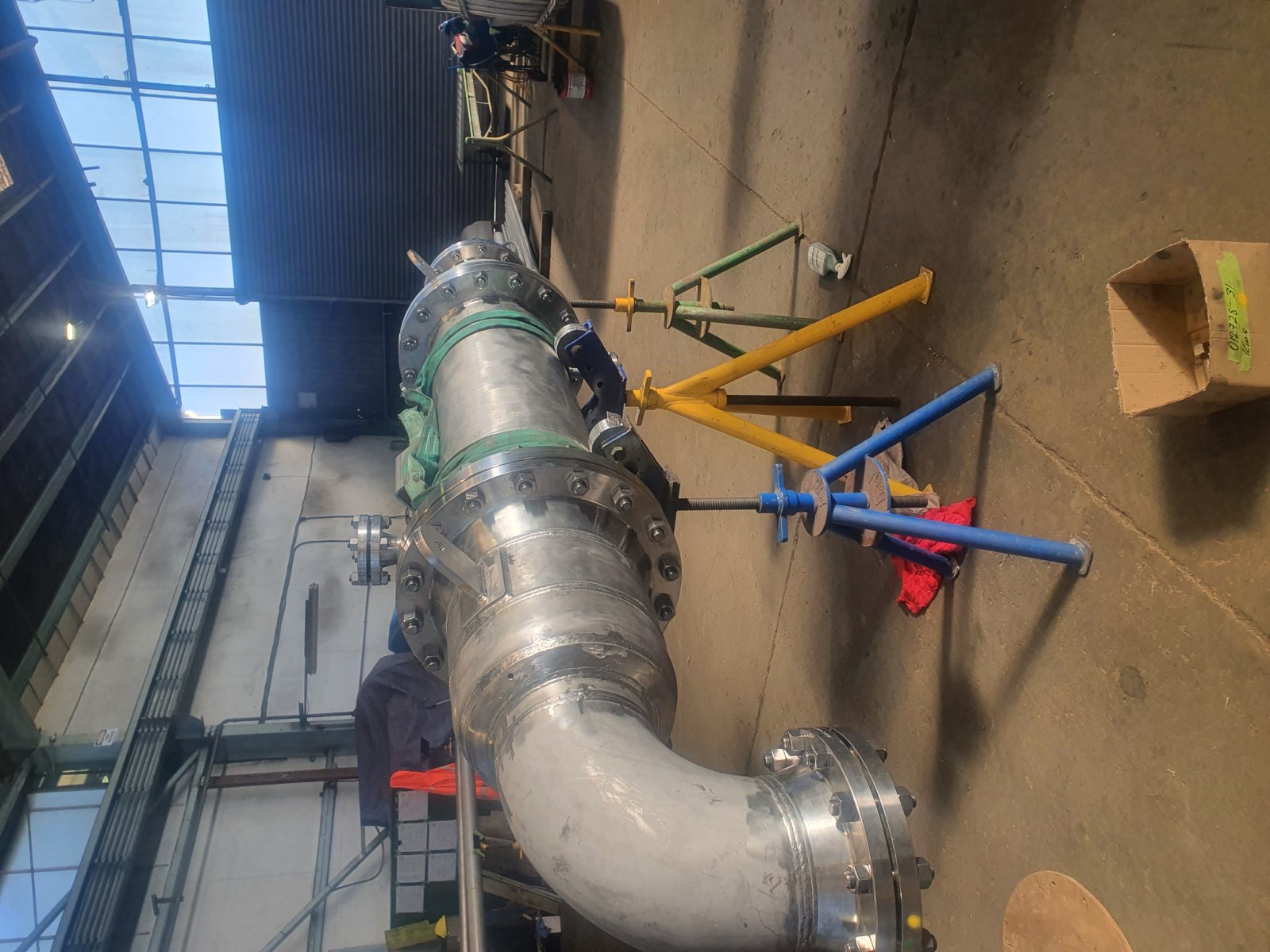 Fabricated stainless pipe spool in the workshop