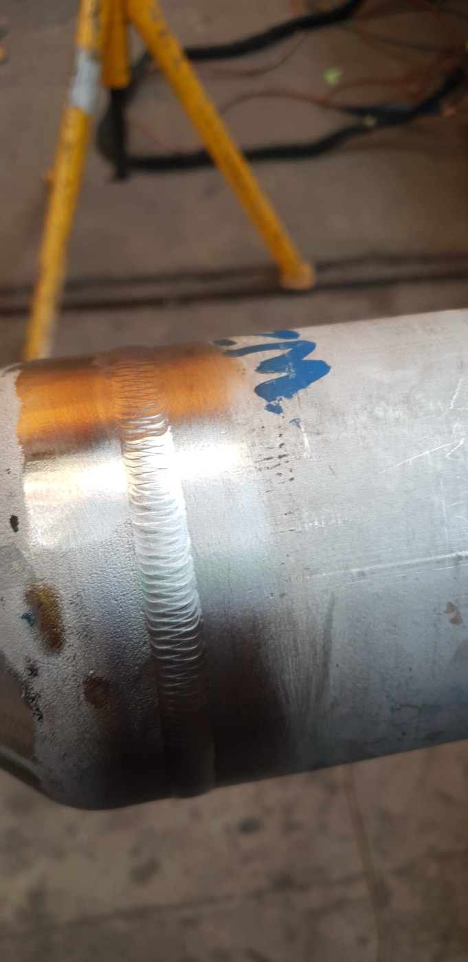 Stainless TIG weld with a stacked bead