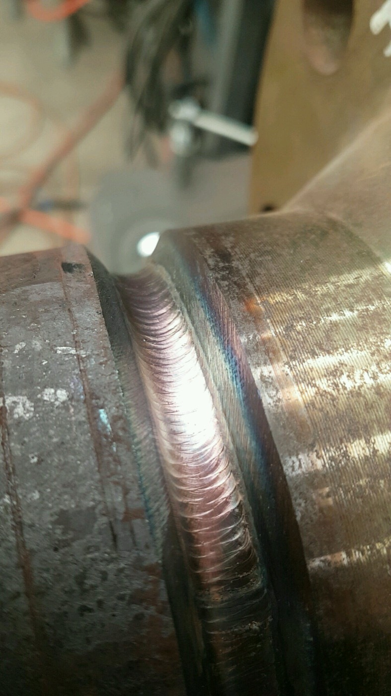 Coded weld bead joining heavy wall pipe